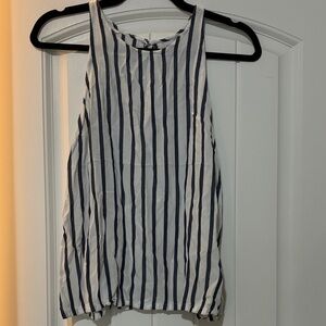 Old Navy Navy and White Striped Tank Top